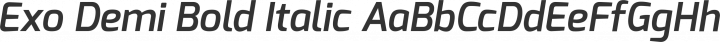 Exo Demi Bold Italic free font