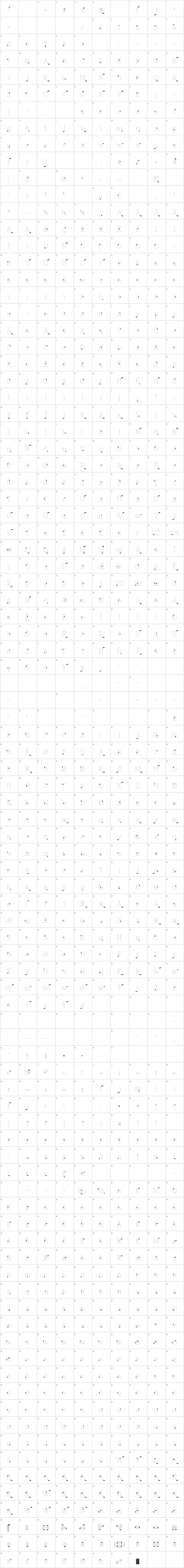 ZnikomitNo24 Glyph Map