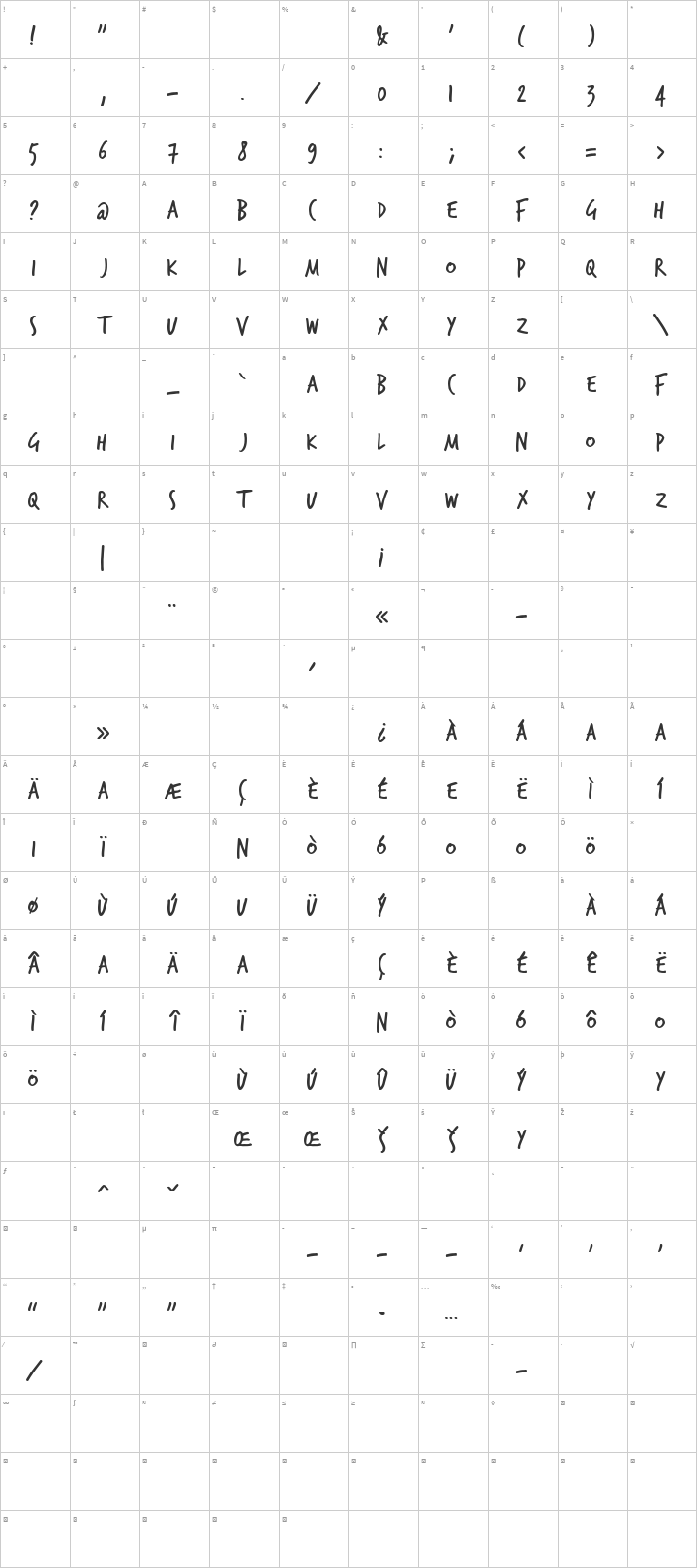 TrashHand Font Free by Luce Avérous » Font Squirrel