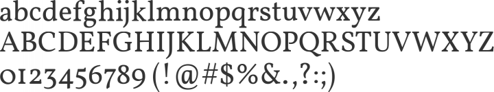 Vollkorn Font Specimen