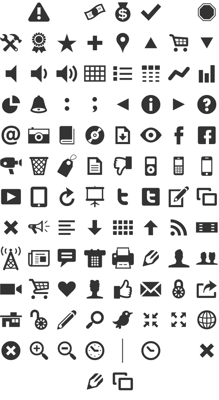 Modern Pictograms Dingbat Font Specimen