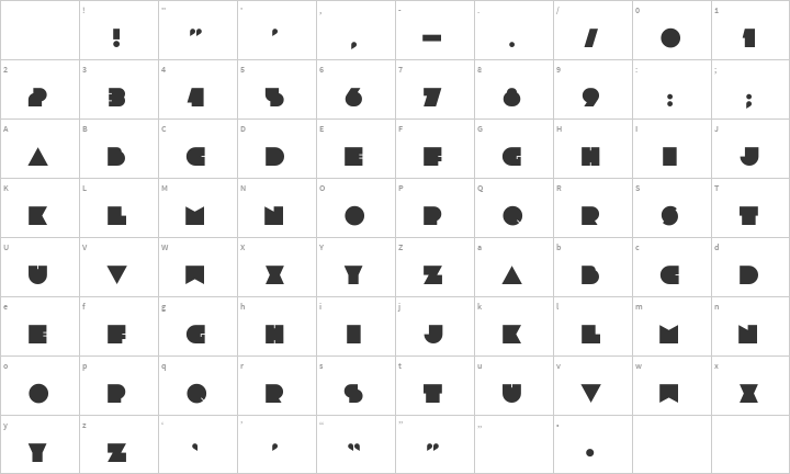 Dubtronic Glyph Map