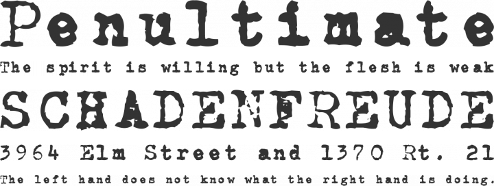CarbonType Font Phrases