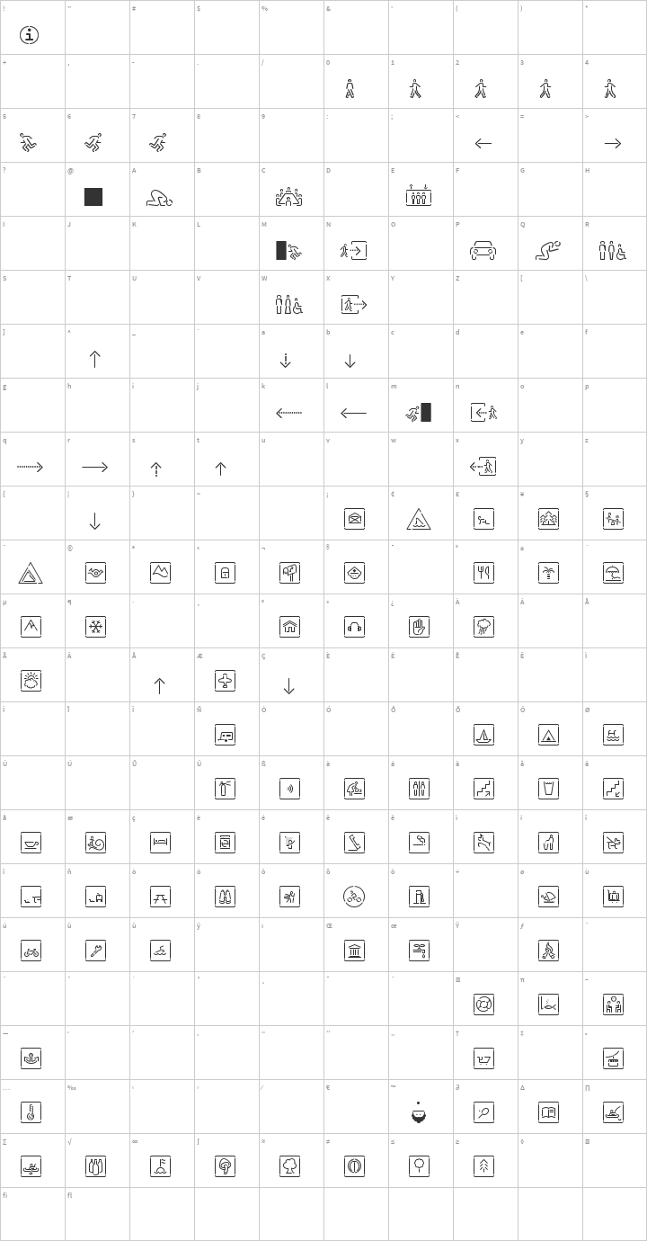 SirucaPictograms Glyph Map