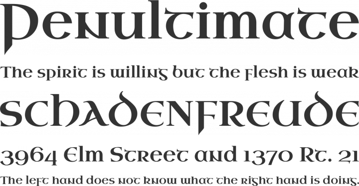 Uncial Antiqua Font Phrases