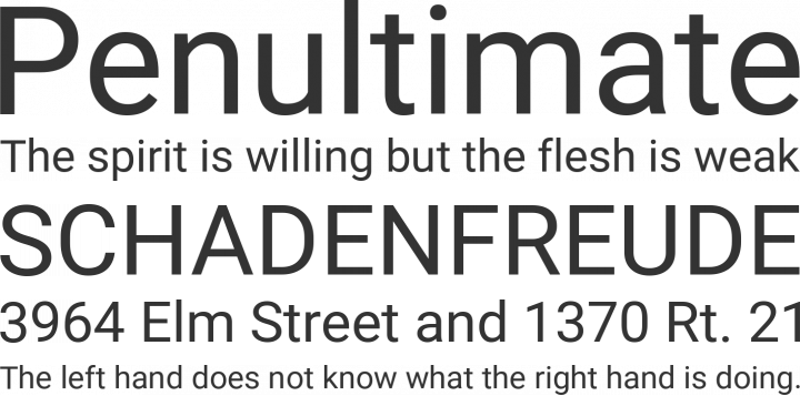 Roboto 2014 Font Phrases