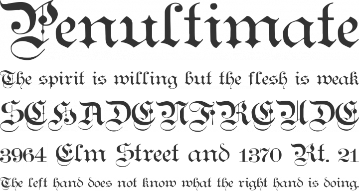 Teutonic No1 Font Phrases