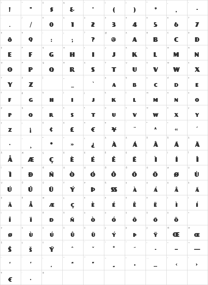 DayPosterBlack Glyph Map